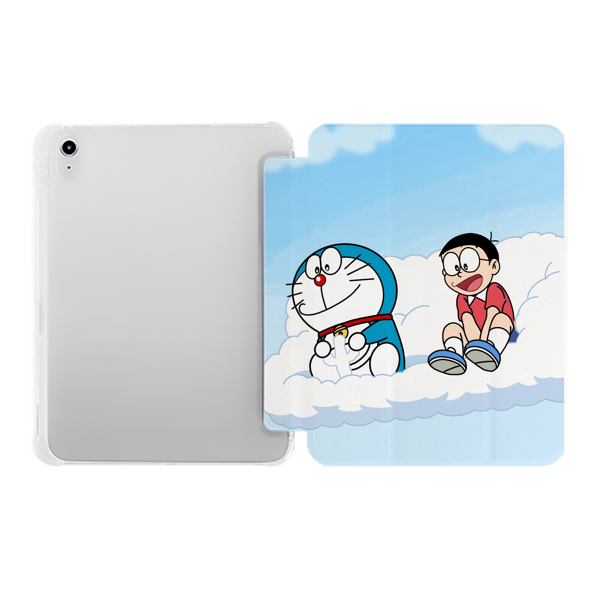 （画像用） ドラえもん Doraemon IPad ケース ペン収納付き 三つ折りスタンド PUレザー×シリコン 対応機種9.5/10.5/10.9インチ